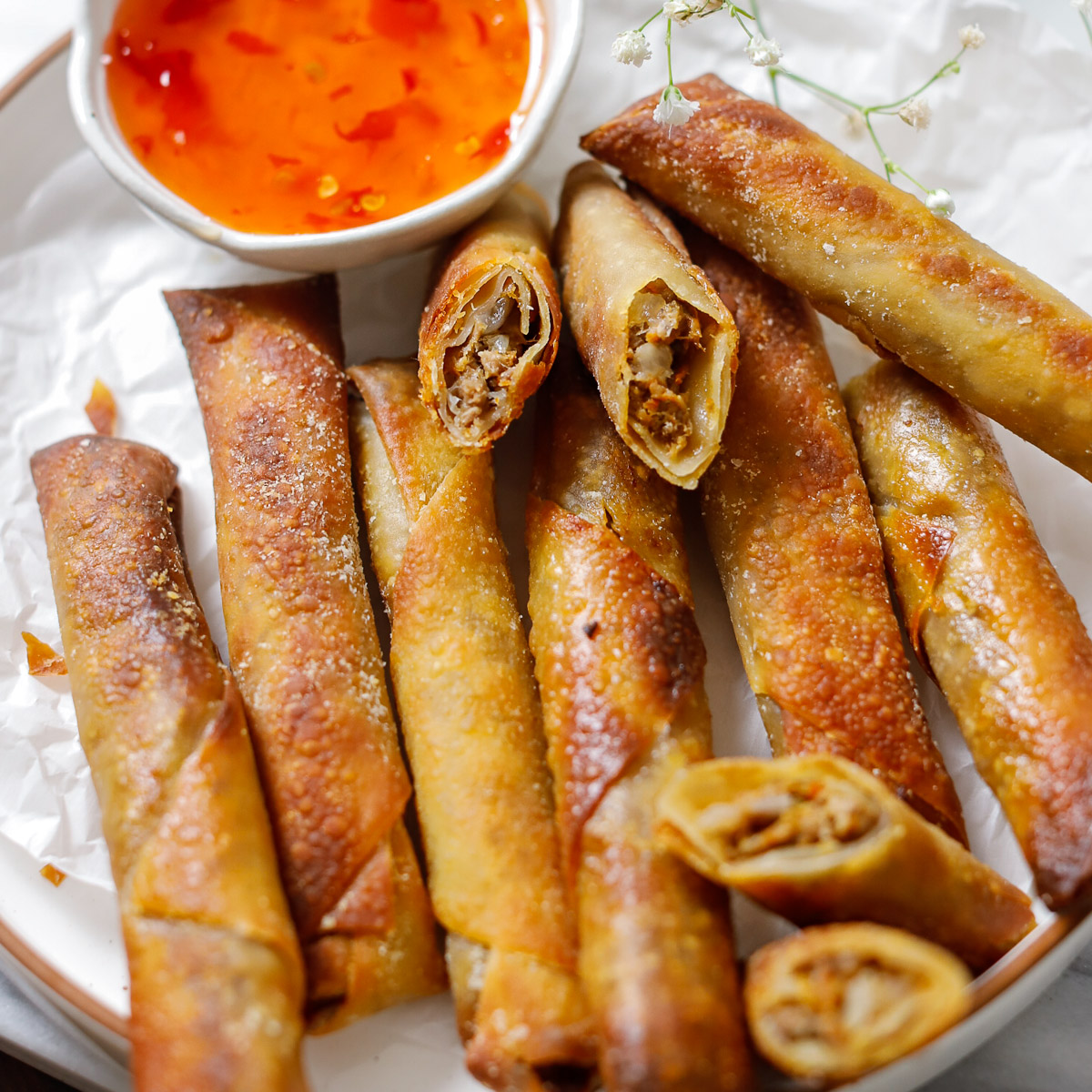 Lumpia: Indonesian Spring Rolls with Sweet Sauce